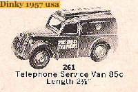 <a href='../files/catalogue/Dinky/261/1957261.jpg' target='dimg'>Dinky 1957 261  Telephone Service Van</a>