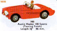 <a href='../files/catalogue/Dinky/103/1958103.jpg' target='dimg'>Dinky 1958 103  Austin Healey 100 Sports (Touring Finish)</a>