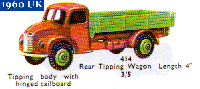 <a href='../files/catalogue/Dinky/414/1960414.jpg' target='dimg'>Dinky 1960 414  Rear Tipping Wagon</a>