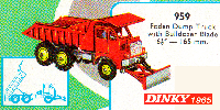 <a href='../files/catalogue/Dinky/959/1966959.jpg' target='dimg'>Dinky 1966 959  Foden Dump Truck with Bulldozer Blade</a>